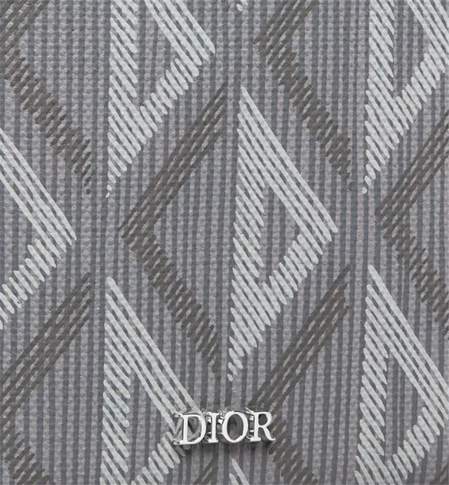 Dior Brown Beige Geometric Monogram Embossed Logo Long Wallet 21