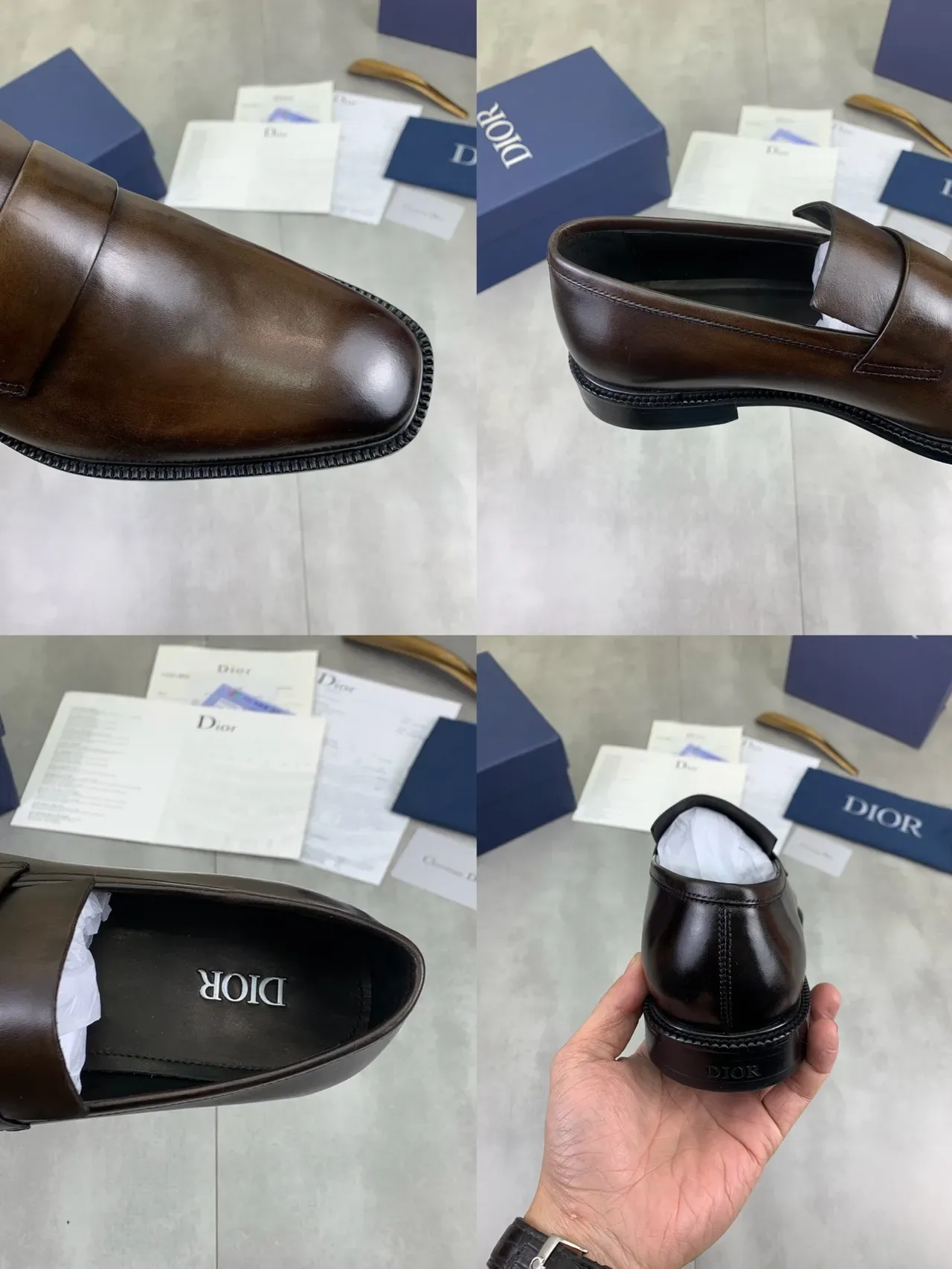 Dior Brown Leather Strap Loafer 2