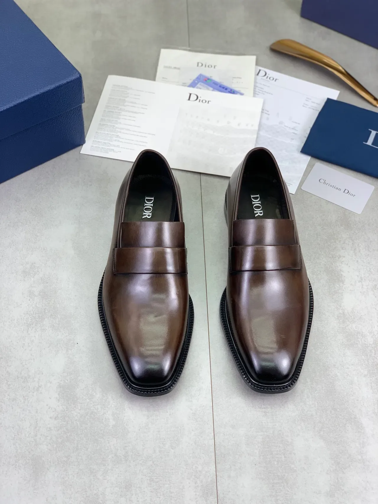 Dior Brown Leather Strap Loafer 5