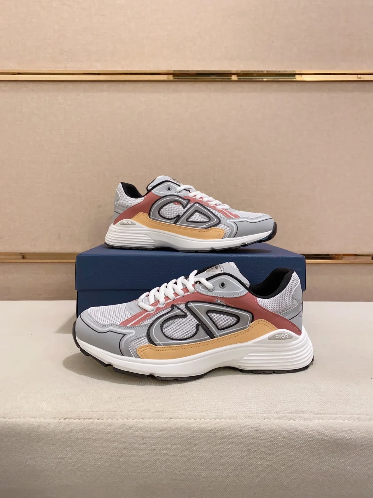 Dior CD Run Gray Multicolor CD Monogram Overlay Chunky Sneakers 1