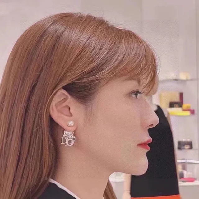 Dior Gold White Metal Double-Pearl Drop Earrings 7