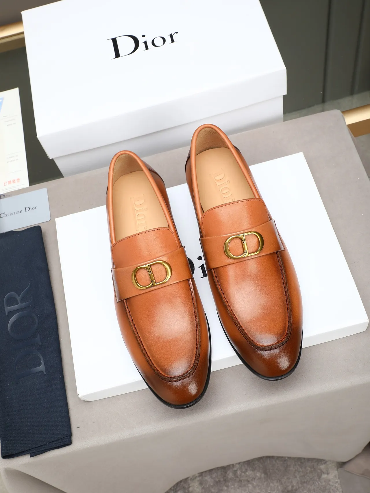 Dior Horsebit Loafer Tan Leather Slip-On Loafer 2