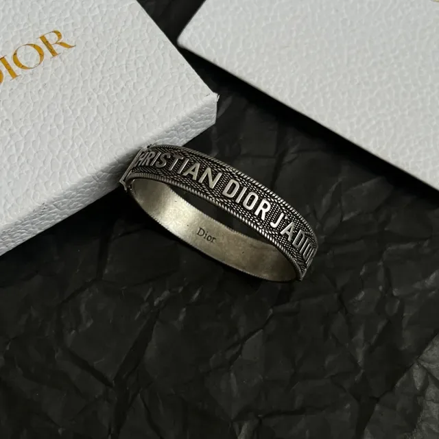 Dior J'adore Engraved Silver Cuff Bracelet 3
