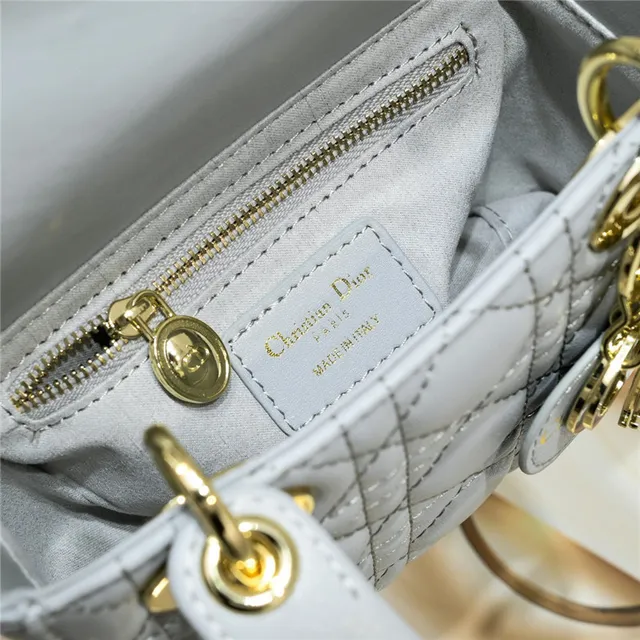 Dior Lady Dior White Quilted Cannage Tote Bag 20