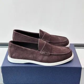 Dior Loafer Brown White Suede Upper Penny Strap Loafer