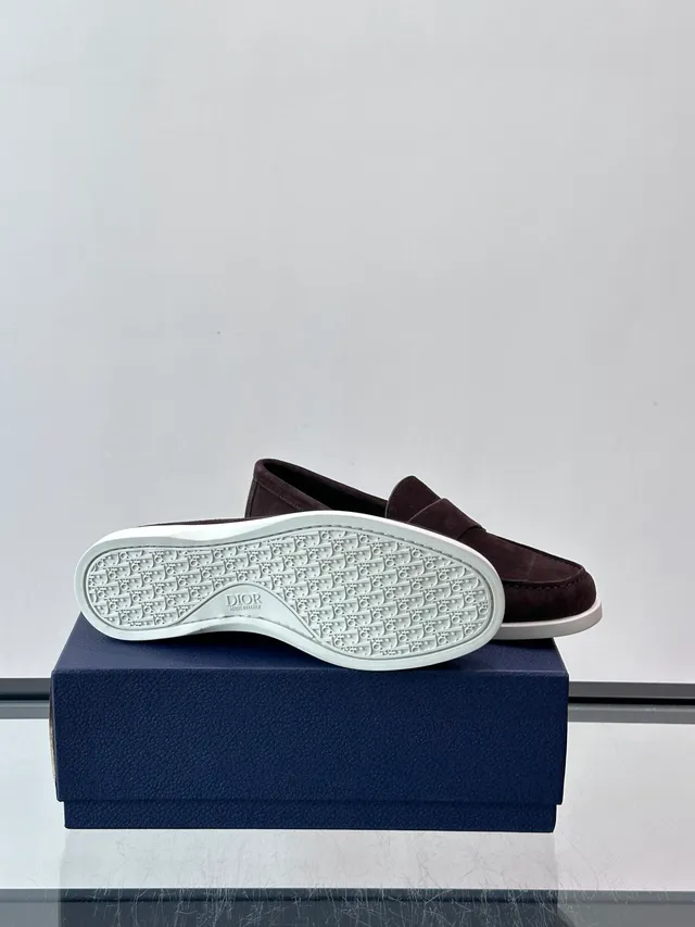 Dior Loafer Brown White Suede Upper Penny Strap Loafer 2