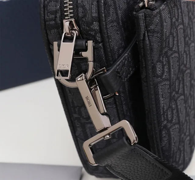 Dior Oblique Black Monogram Canvas Structured Messenger Bag 3