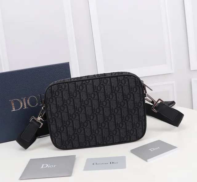 Dior Oblique Black Monogram Canvas Structured Messenger Bag 4
