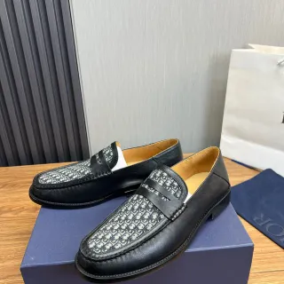 Dior Oblique Loafer Black Monogram Leather Loafers