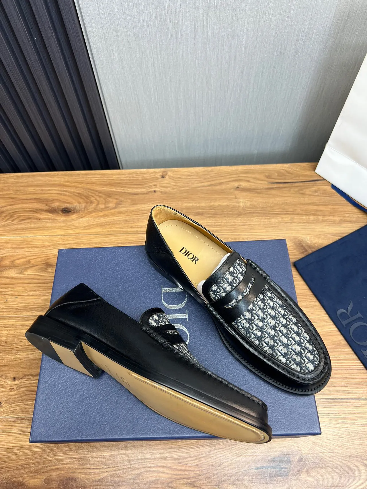 Dior Oblique Loafer Black Monogram Leather Loafers 5