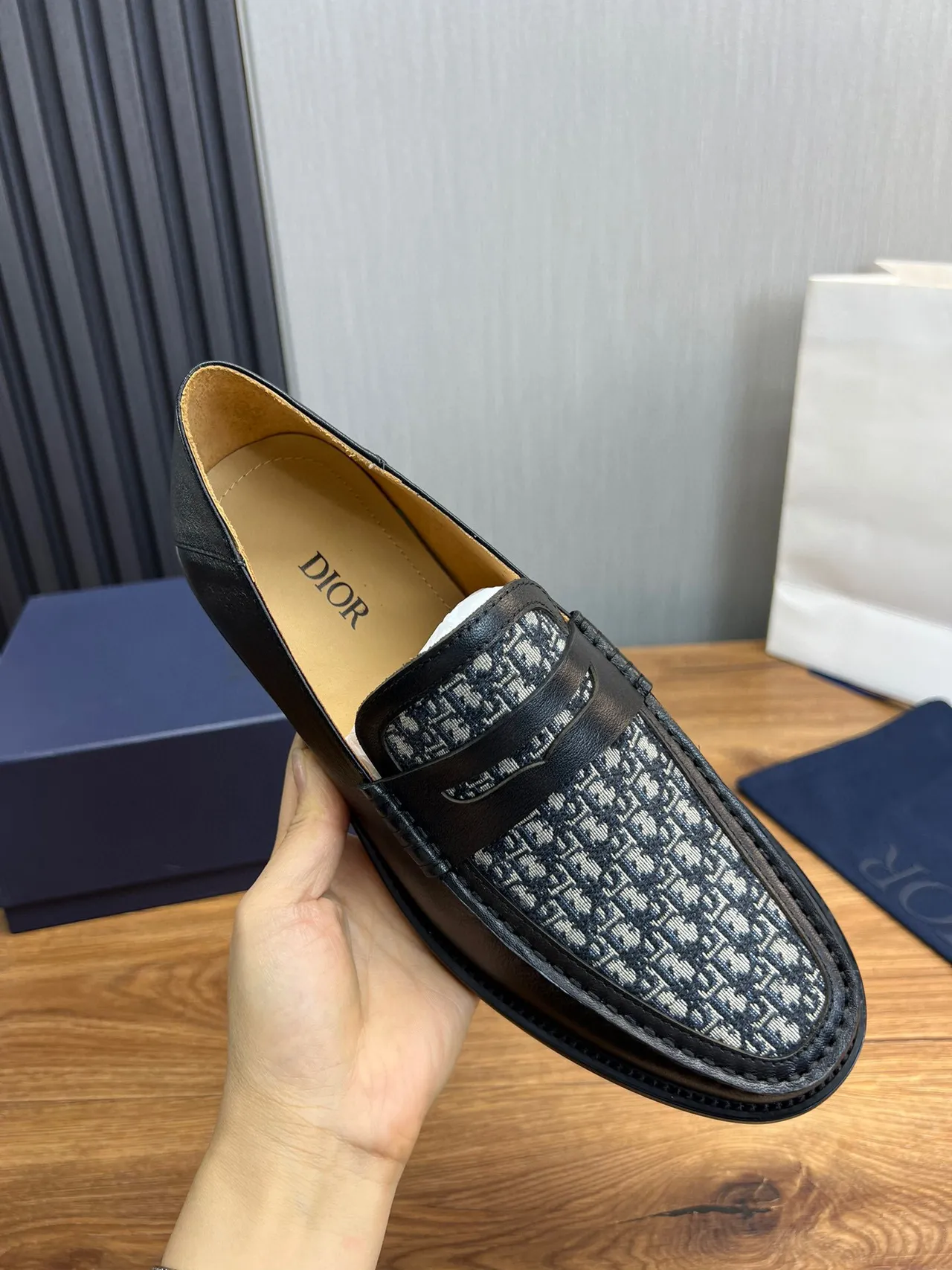 Dior Oblique Loafer Black Monogram Leather Loafers 6