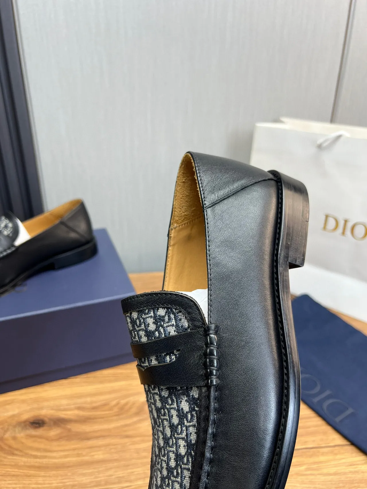 Dior Oblique Loafer Black Monogram Leather Loafers 7