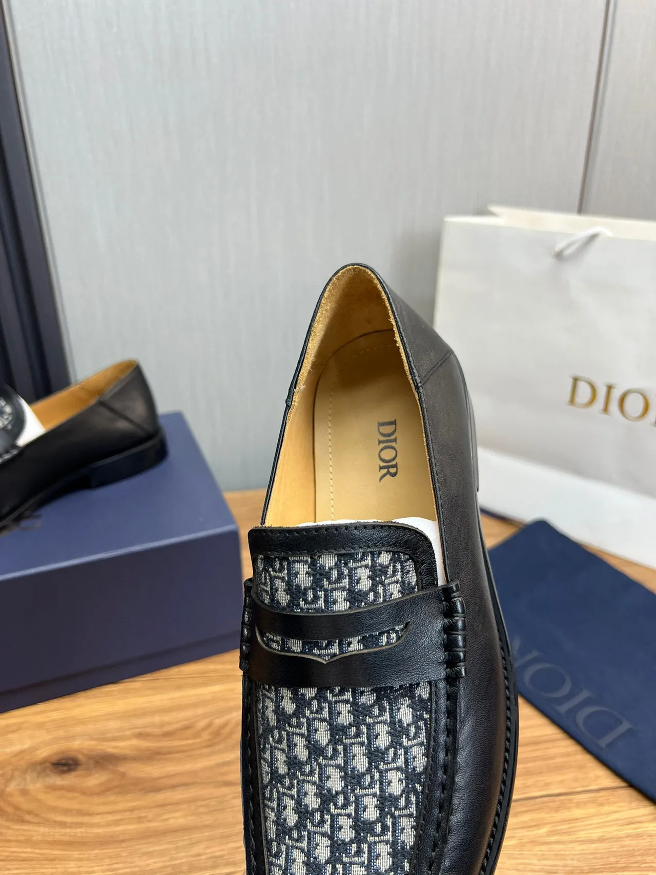 Dior Oblique Loafer Black Monogram Leather Loafers 9