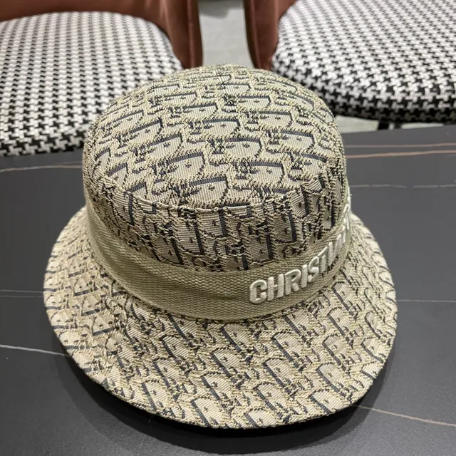 Dior Oblique Monogram Beige and Black Bucket Hat 8