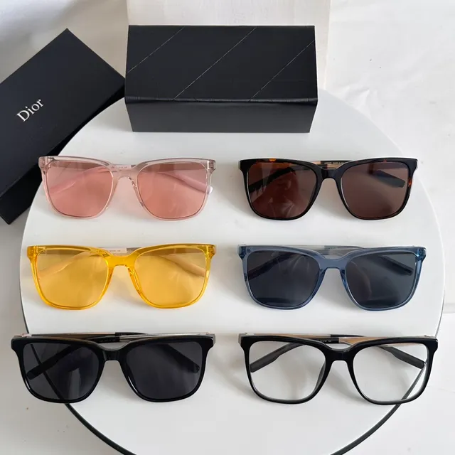 Dior Rectangular Translucent Acetate Gradient Brown Sunglasses 2