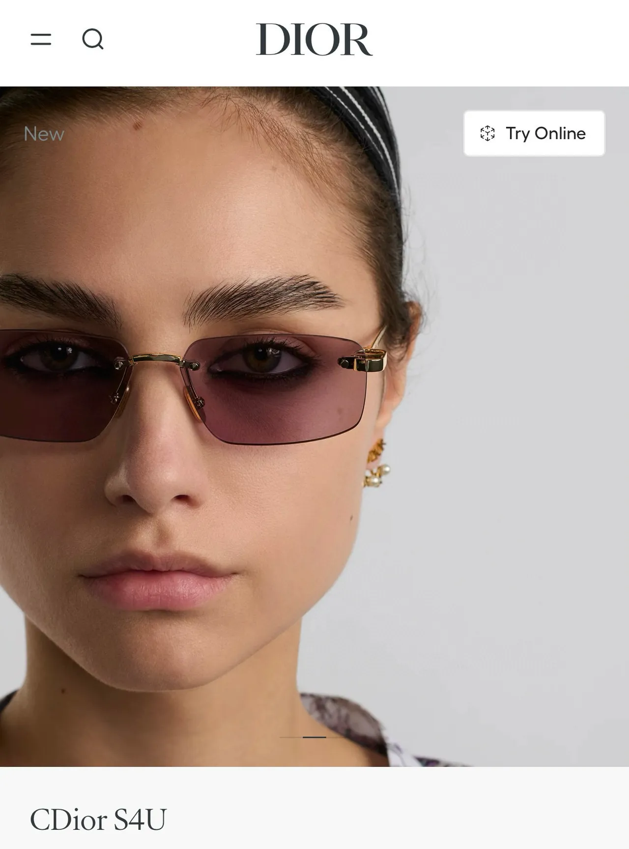 Dior S4U Rimless Rectangular Gradient Sunglasses 2