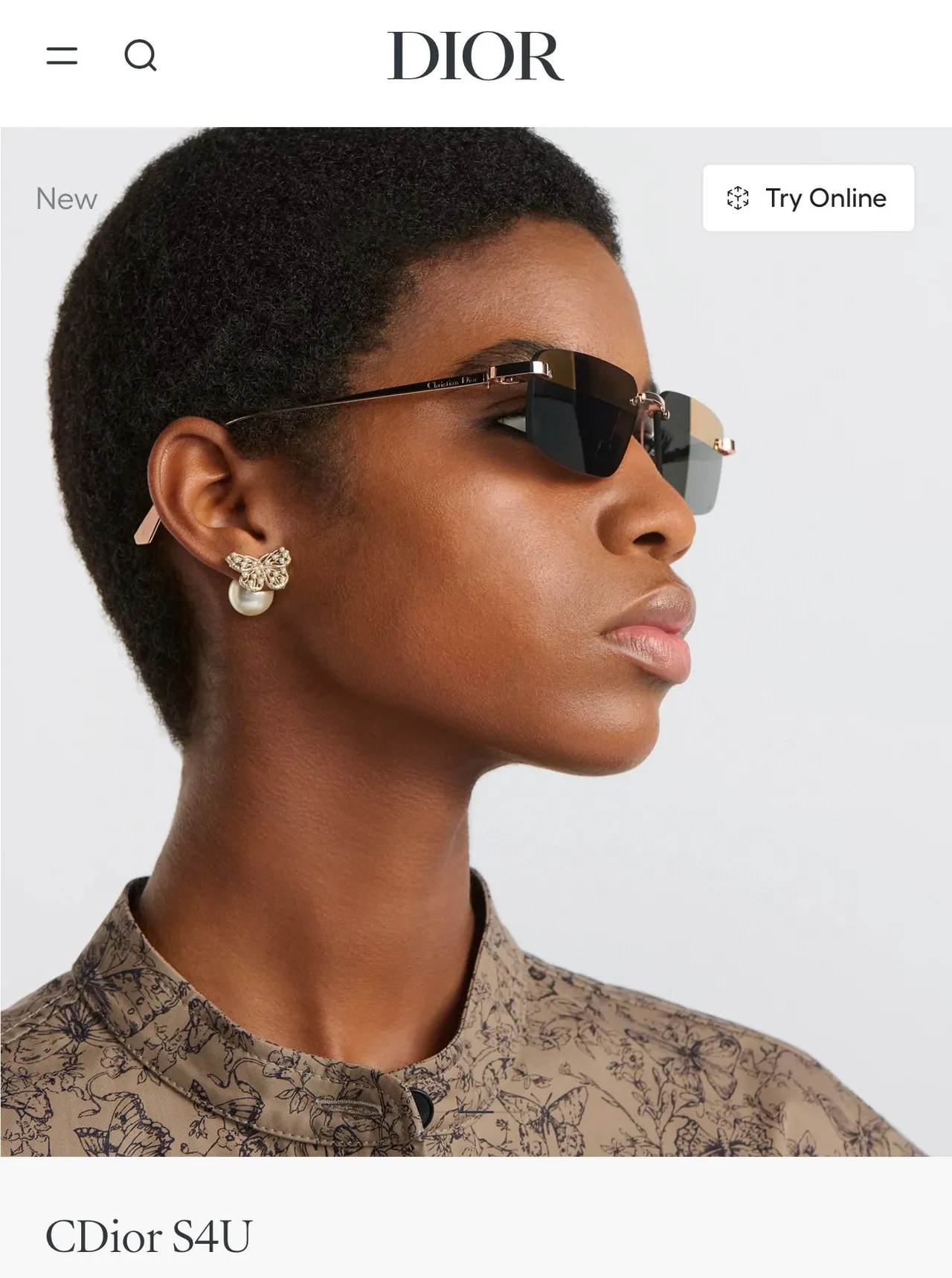 Dior S4U Rimless Rectangular Gradient Sunglasses 3