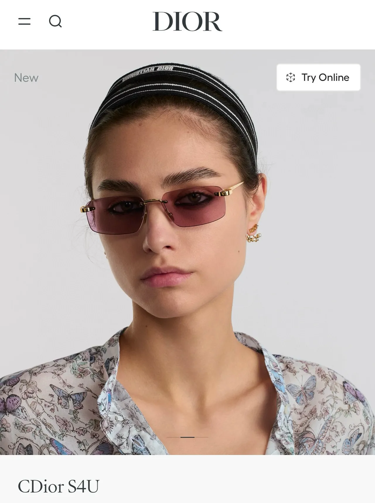 Dior S4U Rimless Rectangular Gradient Sunglasses 6