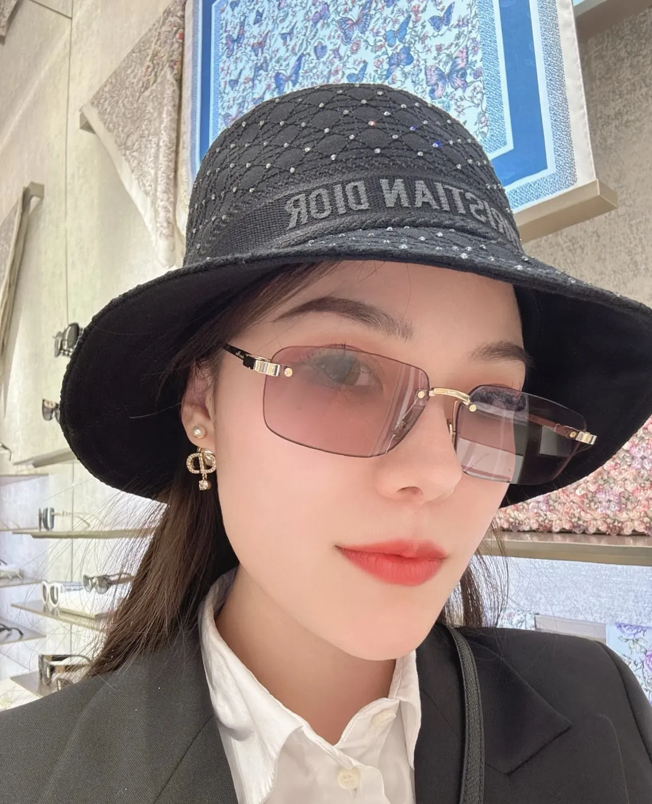 Dior S4U Rimless Rectangular Gradient Sunglasses 7