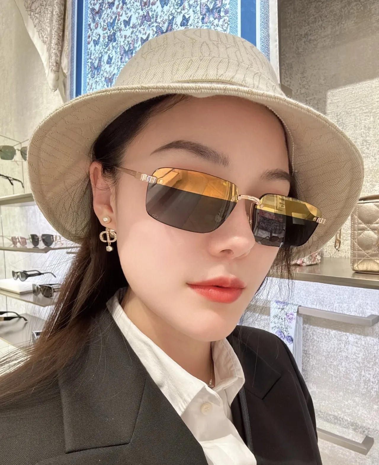 Dior S4U Rimless Rectangular Gradient Sunglasses 8