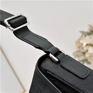 Dior Saddle Messenger Black Structured Rectangular Silhouette Tonal Monogram Canvas Messenger Bag 7