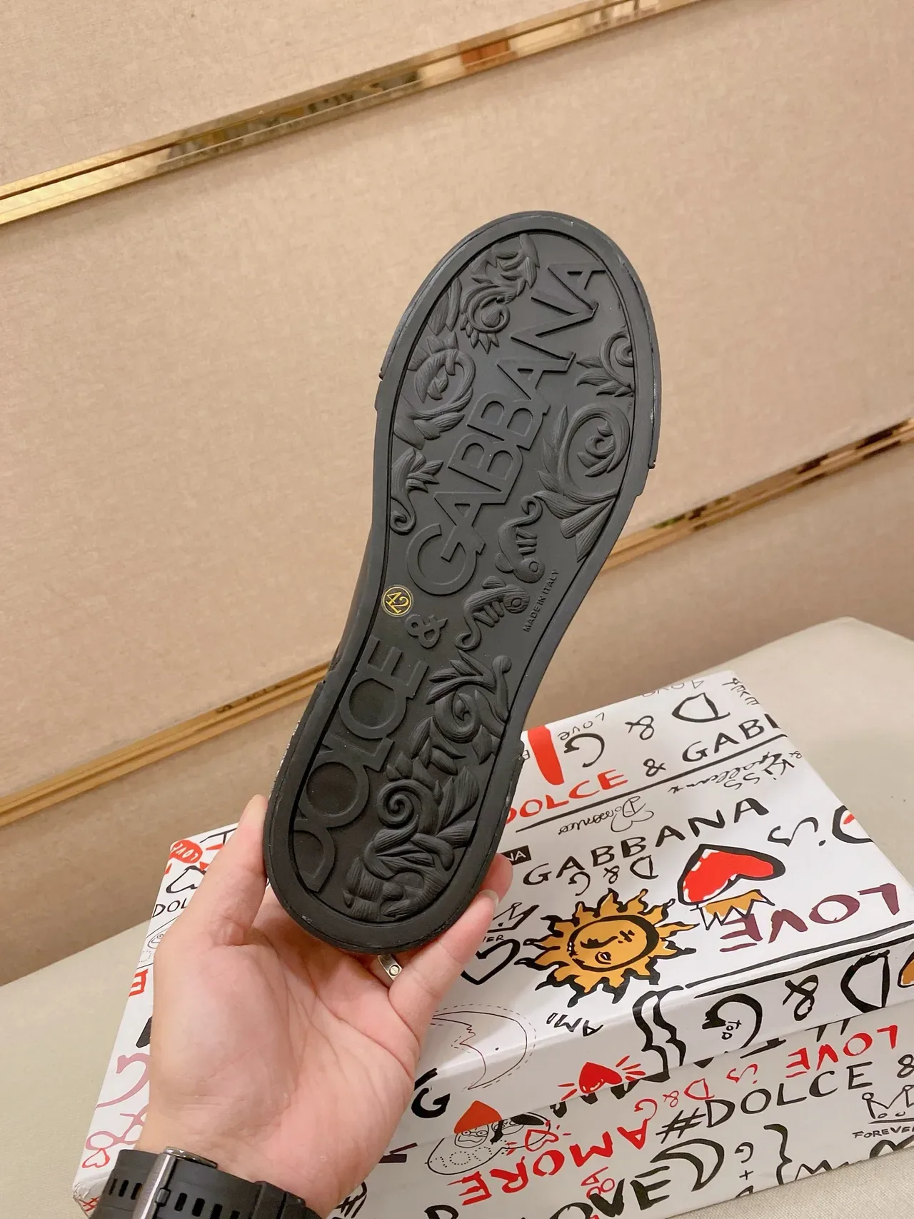 Dolce & Gabbana Tênis Lifestyle Pretos de Couro-Camurça com Painéis Low-Top 2