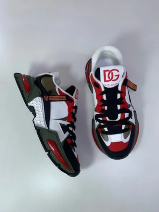 Dolce & Gabbana NS1 White Red Platform Sole Multi-Color Panel Construction Chunky Sneakers 1