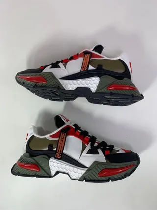 Dolce & Gabbana NS1 White Red Platform Sole Multi-Color Panel Construction Chunky Sneakers 7