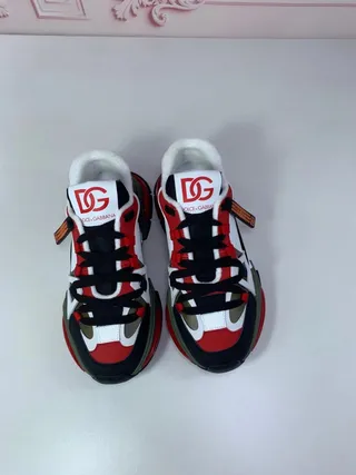 Dolce & Gabbana NS1 White Red Platform Sole Multi-Color Panel Construction Chunky Sneakers 8