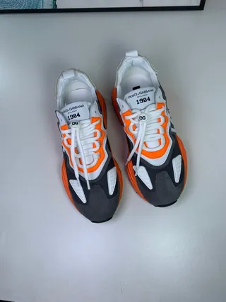 Dolce & Gabbana Orange Black Sole Oversized DG Monogram Chunky Sneakers 4