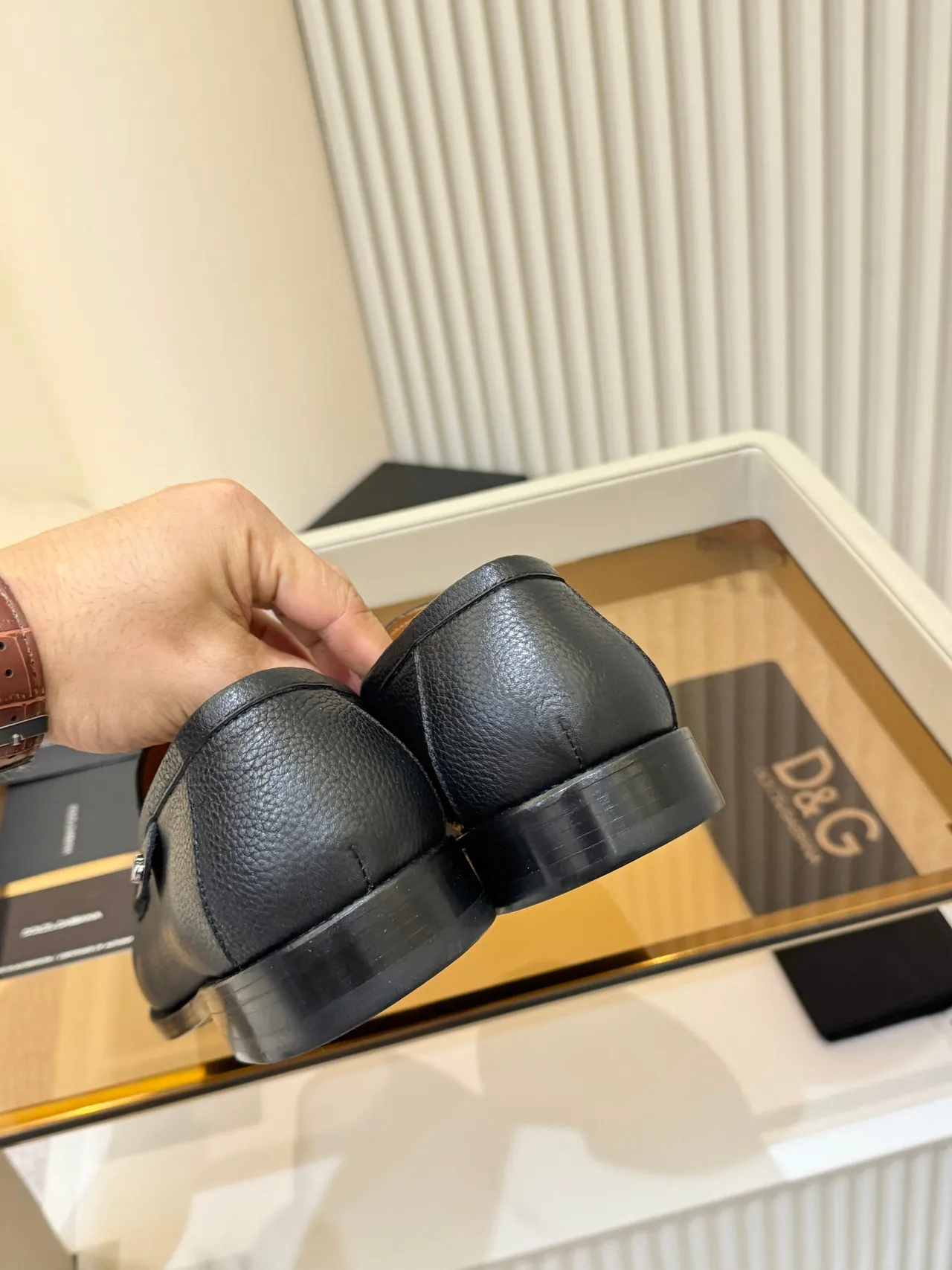 Dolce & Gabbana Penny Loafer Noir Cuir Grainé Loafer 3