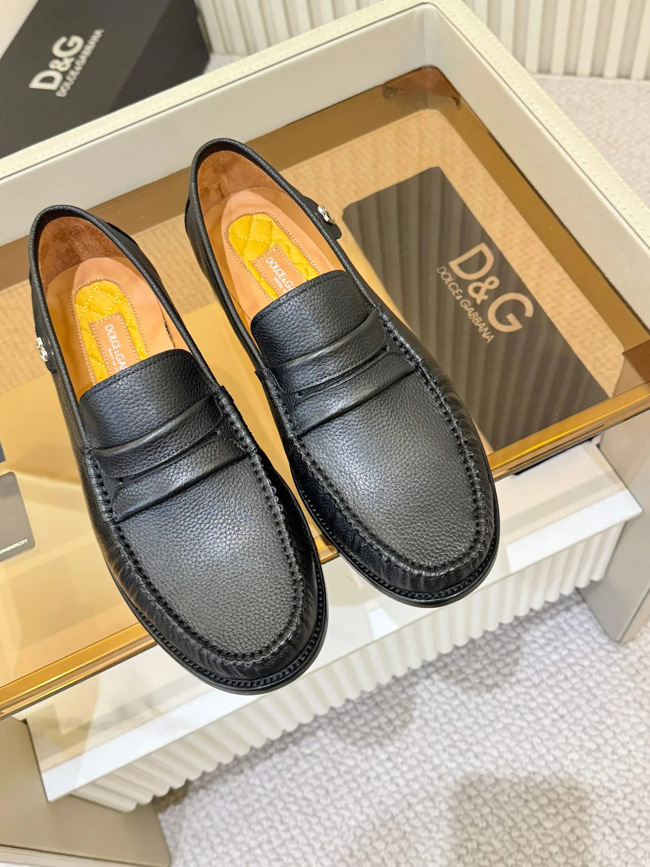 Dolce & Gabbana Penny Loafer Noir Cuir Grainé Loafer 4