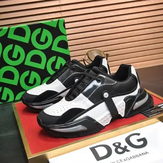 Dolce & Gabbana Black White Platform Sole Panelled Upper Chunky Sneakers
