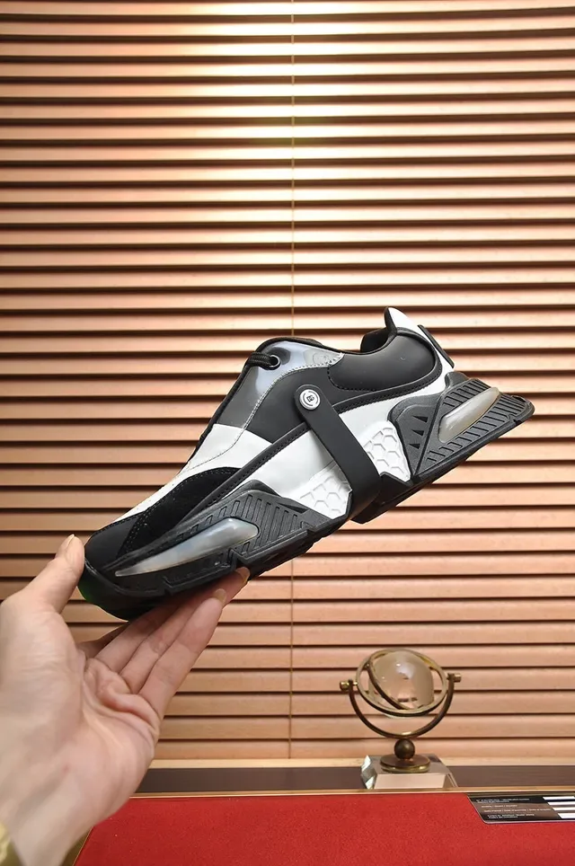 Dolce & Gabbana Black White Platform Sole Panelled Upper Chunky Sneakers 6