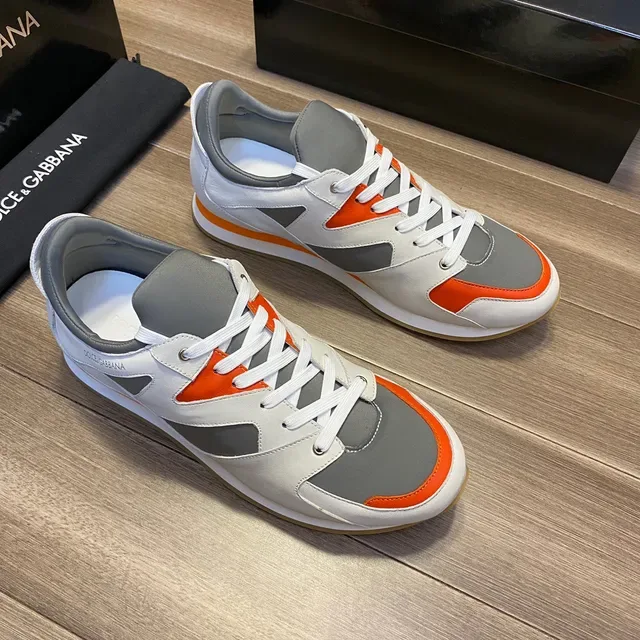 Dolce & Gabbana Sneakers Lifestyle en Cuir Bloqué en Couleur à Talon Bas 1
