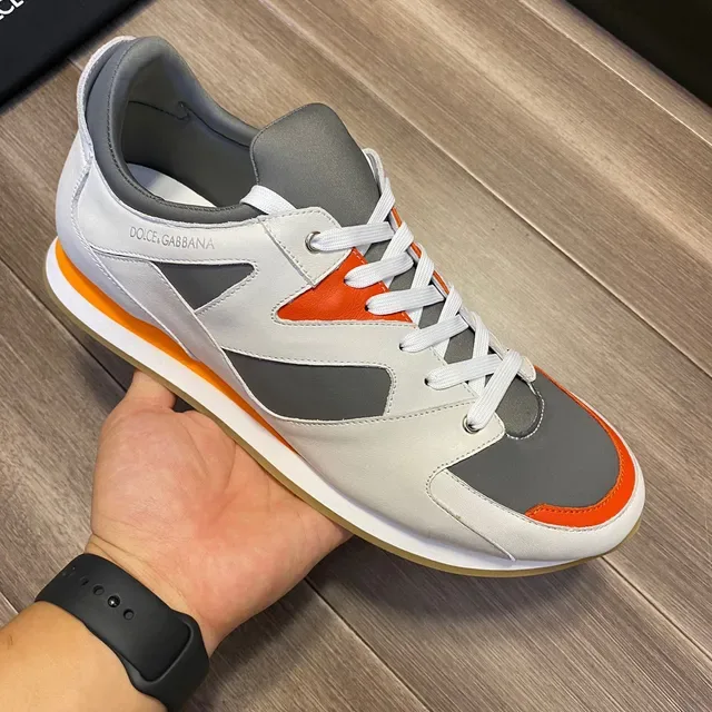 Dolce & Gabbana Sneakers Lifestyle en Cuir Bloqué en Couleur à Talon Bas 5