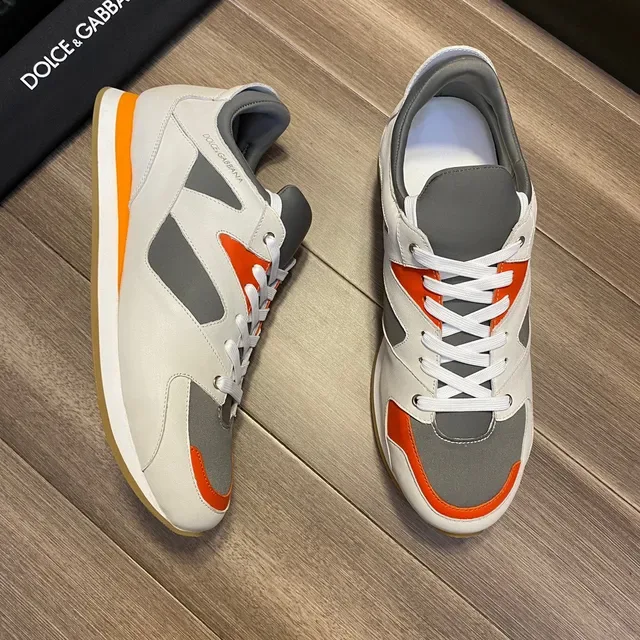 Dolce & Gabbana Sneakers Lifestyle en Cuir Bloqué en Couleur à Talon Bas 8