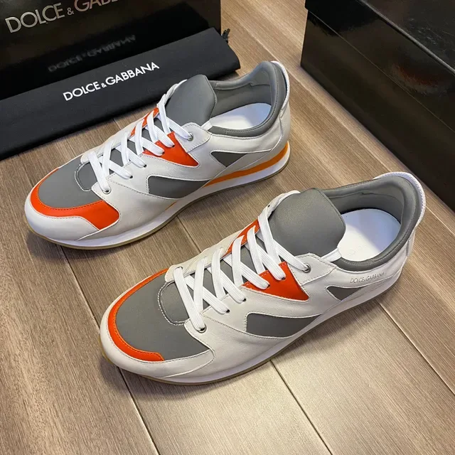 Dolce & Gabbana Sneakers Lifestyle en Cuir Bloqué en Couleur à Talon Bas 9