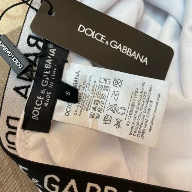 Dolce & Gabbana Logo-Print Plunging Neck One-Piece Swimwear 3
