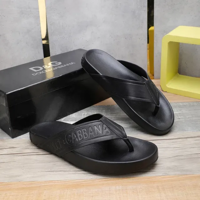 Dolce & Gabbana Logo Strap Black Slippers 4