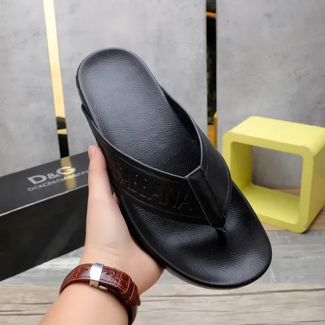 Dolce & Gabbana Logo Strap Black Slippers 6