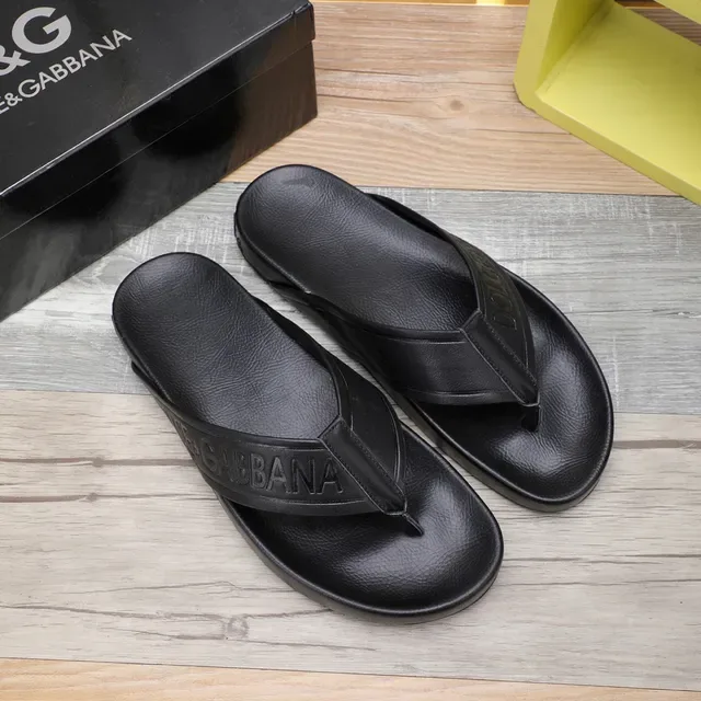 Dolce & Gabbana Logo Strap Black Slippers 7