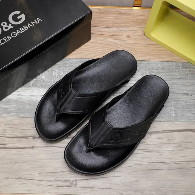 Dolce & Gabbana Logo Strap Black Slippers 8