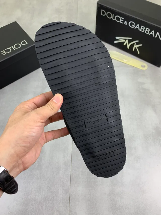 Dolce & Gabbana Portofino Daim Gris DG Logo Chaussons 2