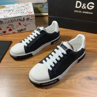 Dolce & Gabbana Portofino White and Black Lifestyle Sneakers