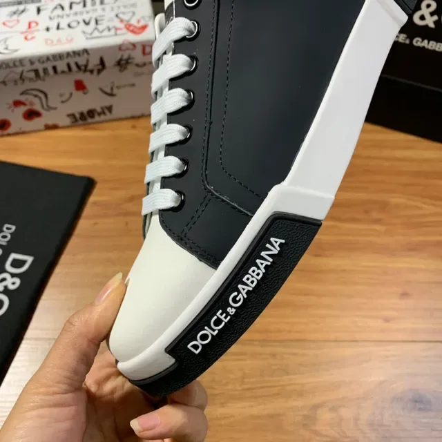 Dolce & Gabbana Portofino White and Black Lifestyle Sneakers 4
