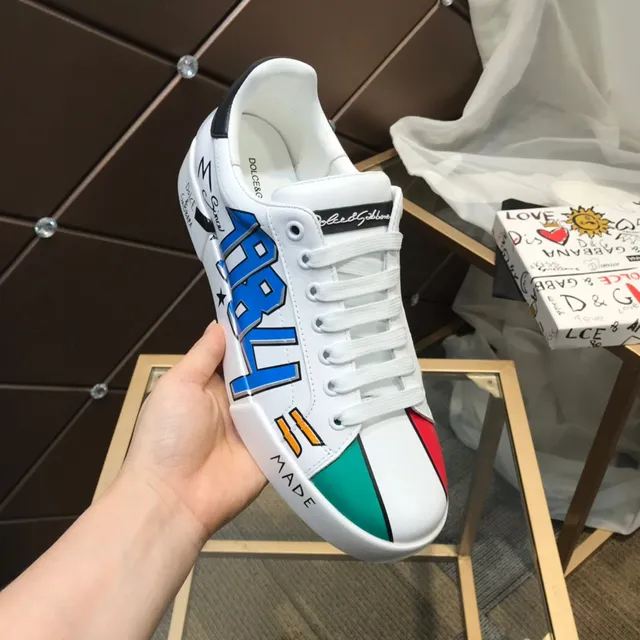 Dolce & Gabbana Sicily 白色 多色 涂鸦印花 低帮 生活方式 运动鞋 2