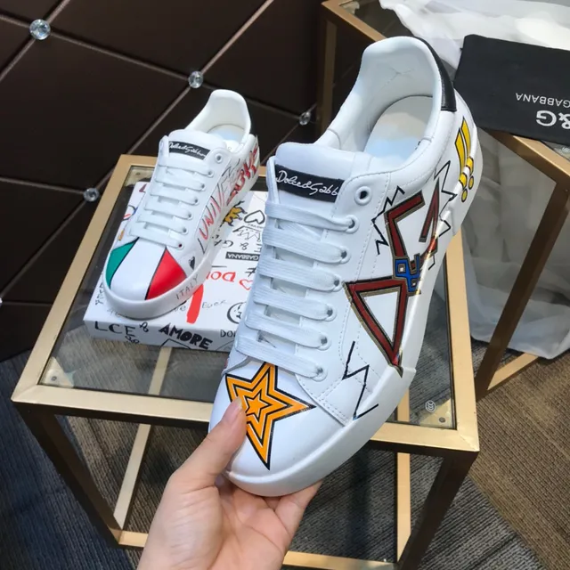 Dolce & Gabbana Sicily 白色 多色 涂鸦印花 低帮 生活方式 运动鞋 3