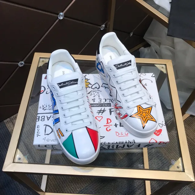 Dolce & Gabbana Sicily 白色 多色 涂鸦印花 低帮 生活方式 运动鞋 7