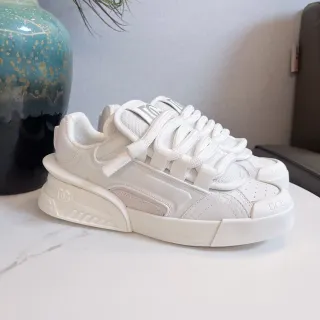 Dolce & Gabbana White Monochrome Sculpted Layered Sole Lifestyle Sneakers